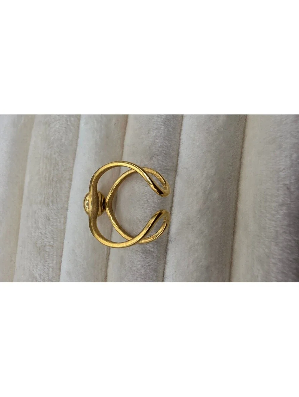 Bohemian Gold-Tone Stainless Steel Turquoise Open Ring Size Adjustable